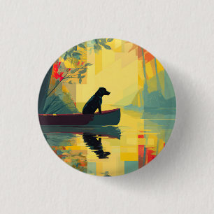 Natur Minimalist Black Labrador Kanu Button
