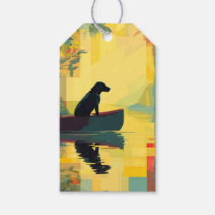 Natur Minimalist Black Labrador Kanu Geschenkanhänger