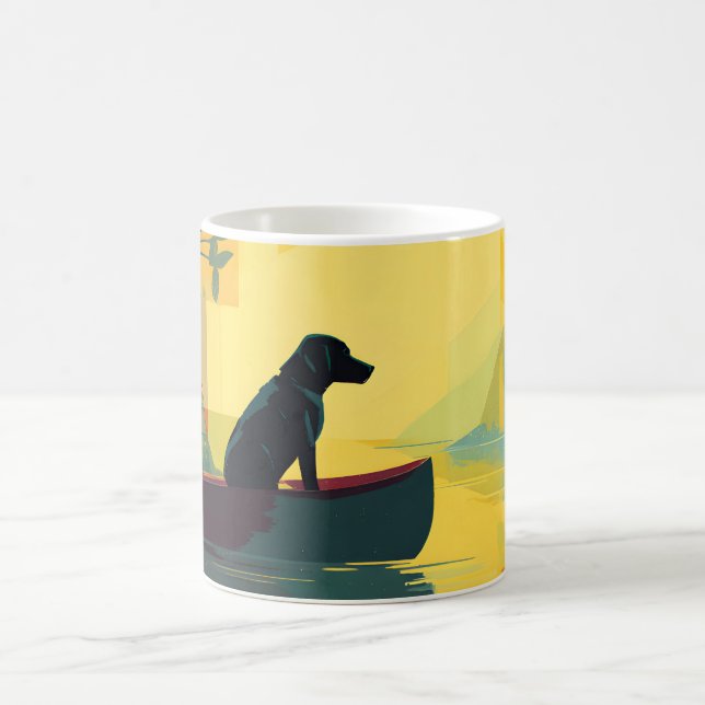 Natur-Minimalist Black Labrador Kanu Kaffeetasse (Mittel)