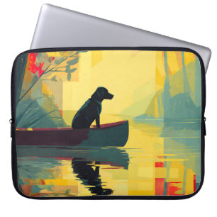 Natur Minimalist Schwarzer Labrador Kanu Laptopschutzhülle