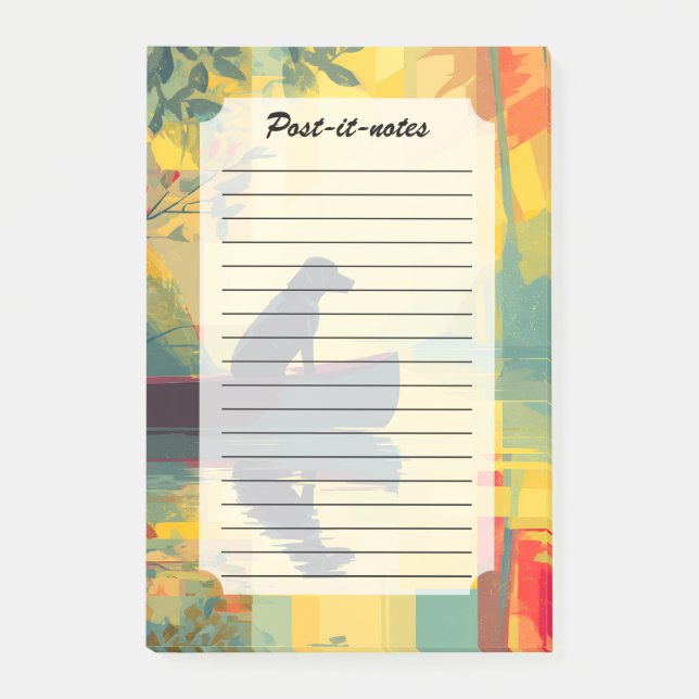 Natur Minimalist Schwarzer Labrador Kanu Post-it Klebezettel (Vorderseite)