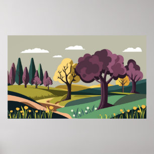 Natur mit Bäumen Poster