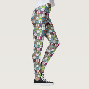 Natur-Muster-Collage Leggings