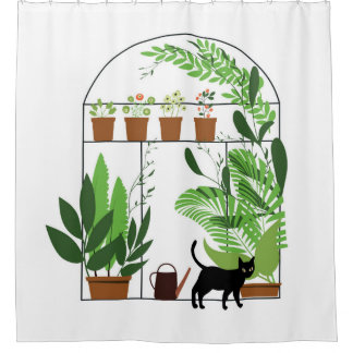 Natur Muster, Gewächshaus, Gartenarbeit. Zaun, Flu Duschvorhang