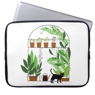 Natur Muster, Gewächshaus, Gartenarbeit. Zaun Laptopschutzhülle