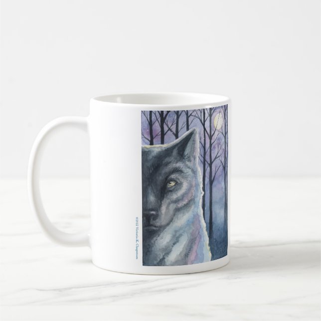 "Natur-Nächte Wolf u. Snowy-Eulen-" ursprünglicher Kaffeetasse (Links)