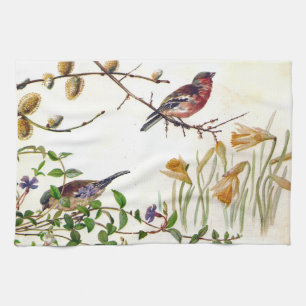 Natur Notizen Buchfinken von Edith Holden Teetuch Geschirrtuch