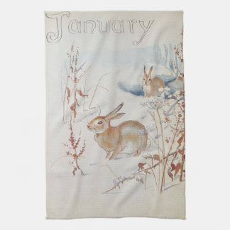 Natur Notizen, Januar von Edith Holden Teetuch Geschirrtuch