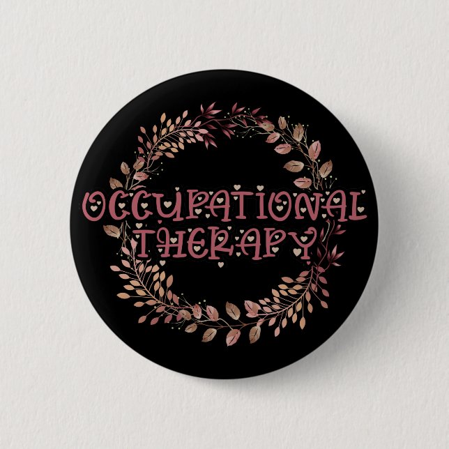 Natur OTA Therapeut OT Übung Blätter Beruf Button (Vorderseite)