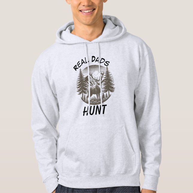 Natur Outdoor Gray Real Vater PERSONALISIEREN Hoodie (Vorderseite)