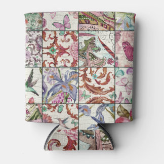 Natur-Patchwork: Chic nahtloser Hintergrund Dosenkühler