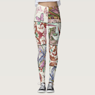 Natur-Patchwork: Chic nahtloser Hintergrund Leggings