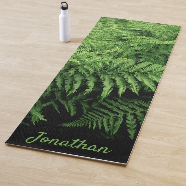 Natur Print Fern Frond with Name Yogamatte (Beispiel)