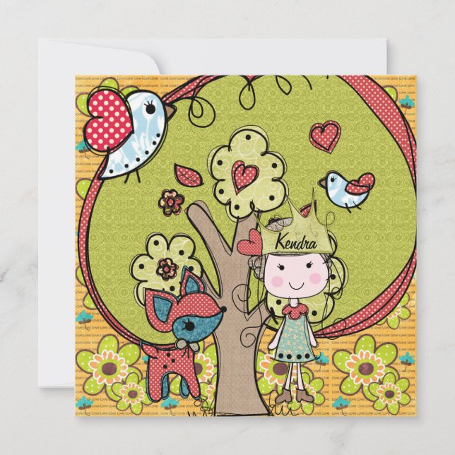 Natur-Prinzessin Birthday Invitation Einladung (Vorderseite)