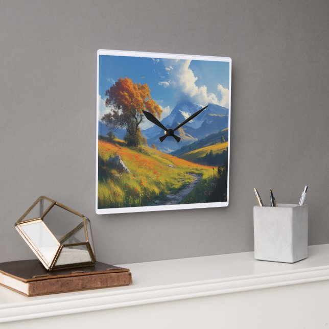 Natur Quadratische Wanduhr (Büro)