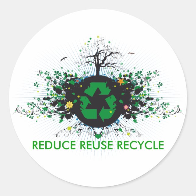 Natur Recycle Runder Aufkleber (Vorderseite)
