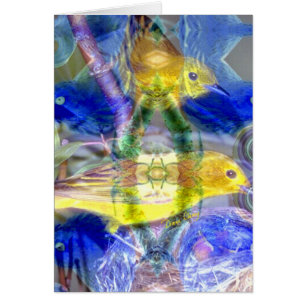 Natur-Reflexionen I - Gold u. blaue Vögel