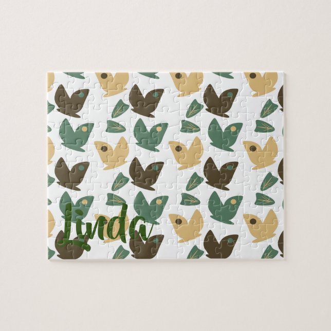 Natur-Schmetterling und Blumengrün Puzzle (Horizontal)