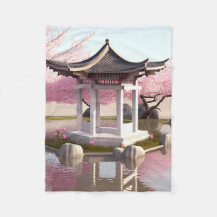 Natur Schöne Landschaft Sakura Kirchen Blossom Gar Fleecedecke