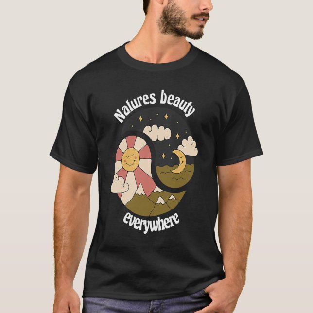Natur Schönheit überall Retro Natur Designs voraus T-Shirt (Vorderseite)