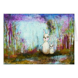 Natur-Schul-, Mutter-und Baby-Kaninchen-abstrakte