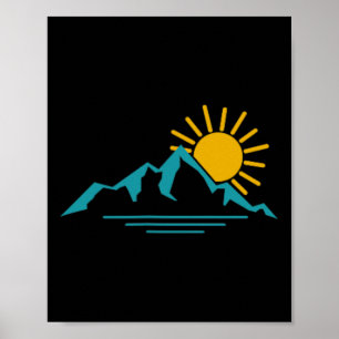 Natur Sonnenaufgang Berge Wandern Camping Camper D Poster