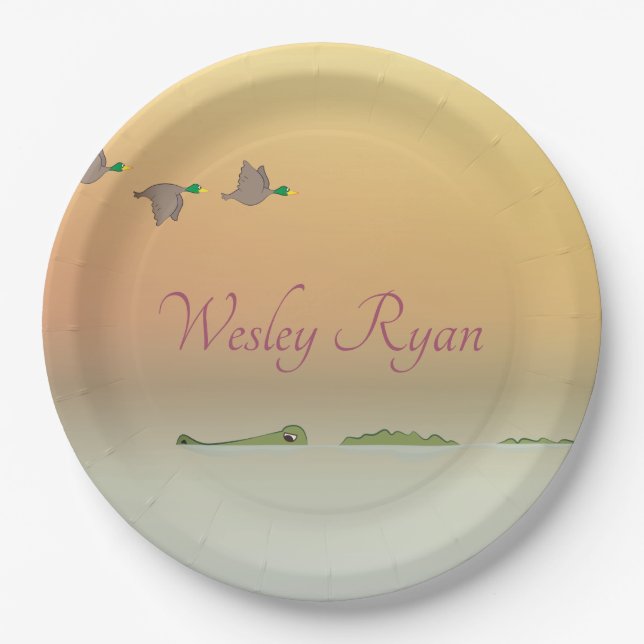 Natur-Szene (Enten, Gator) Pappteller (Vorderseite)