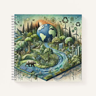 Natur-, Technologie- und Öko-Energie-Design Notizbuch