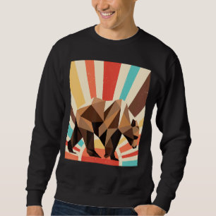 Natur Tier Wildlife Forest Retro Brown Bär Sweatshirt