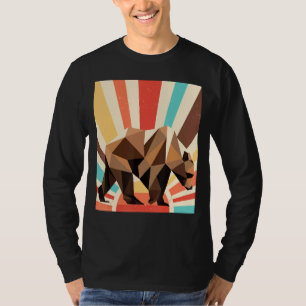 Natur Tier Wildlife Forest Retro Brown Bär T-Shirt