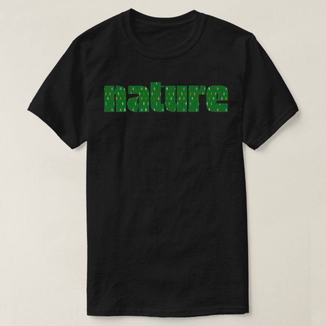 Natur-Typografie mit Bäumen T-Shirt (Design vorne)