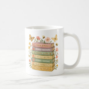 Natur und Botanischer Stapel buchen Kaffeetasse