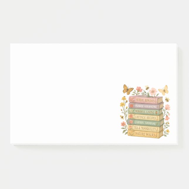 Natur und Botanischer Stapel buchen Post-it Klebezettel (Vorderseite)