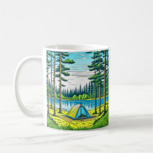 Natur- und Camping-Kunst durch KI Kaffeetasse