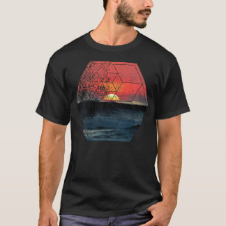 Natur und Geometrie - schönes Sonnenuntergang auf T-Shirt