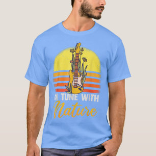 Natur- und Musikretro Vintage Gitarrenspielermusik T-Shirt