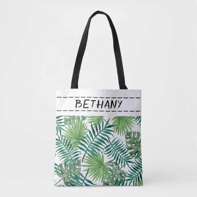 Natur verlasse personalisierte grüne Tasche (Vorderseite)
