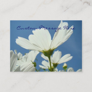 Natur Visitenkarten Weiße Margeriten Blumen Blauer Visitenkarte