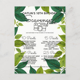 Natur-Wald-Schnitzeljagd-Spielparty Ankündigungspostkarte