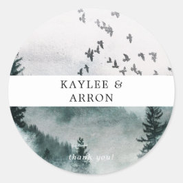 Natur - Wald & Vögel Vielen Dank Runder Aufkleber