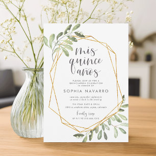 Natur   Wasserfarbe Quinceanera Einladung