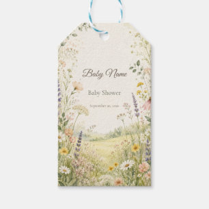 Natur-Wildblumen-Baby-Shower-Geschenk-Anhänger Geschenkanhänger