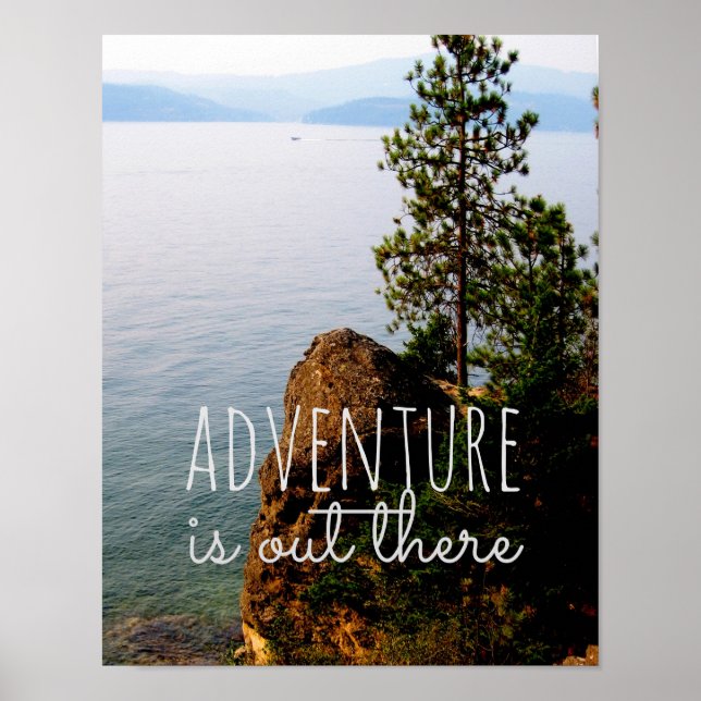 Natur Zitat Poster Abenteuer ist da draußen (Vorne)