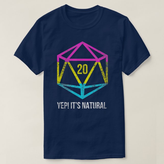 Natural 20 Pansexual Flag Pride LGB Rights Saying  T-Shirt (Design vorne)