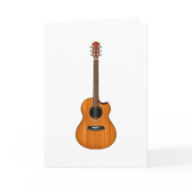 Natural Acoustic Gitarre geklappte Grußkarte