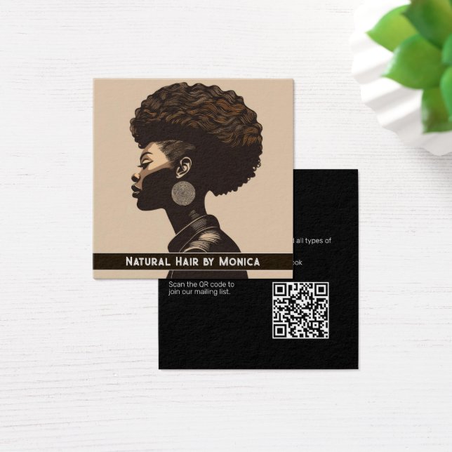Natural African American Hair Salon Business Card (Schreibtisch)