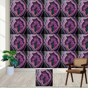 Natural Amethyst Geode Tile mit grünem Zentrum Fliese
