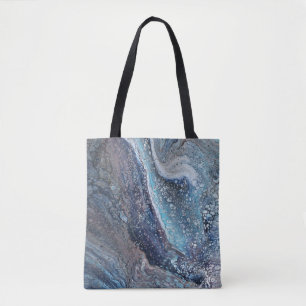 Natural Attraction 1 Blue Fluid Abstrakt Totbeutel