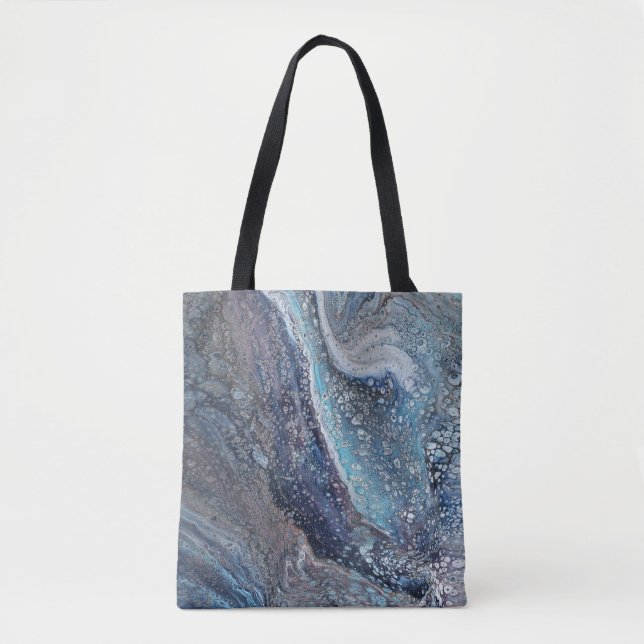 Natural Attraction 1 Blue Fluid Abstrakt Totbeutel (Vorderseite)