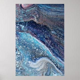 Natural Attraction 2 Blue Geode Abstract Print Poster